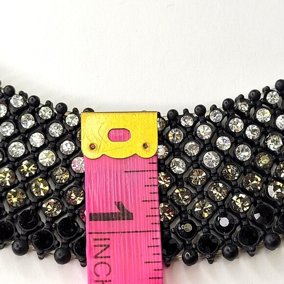 Crystal and Black Choker Necklace - Picture 6 of 13